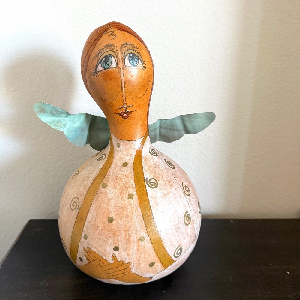 Karenlee Spencer Goods From The Woods Hand Painted Gourd Art Piece 1988-2000